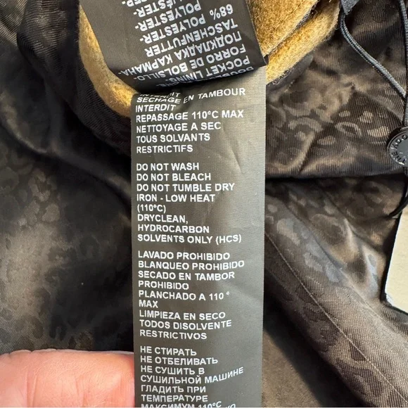 🧥 The Kooples Camel Wool Blend Long Coat | Men’s Small (Women’s Medium) | NWT - Picture 13 of 13